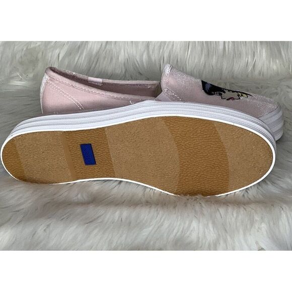 Keds Women 9.5 Betty & Veronica Triple decker Velvet Pink slip on sneaker - New - Picture 7 of 7